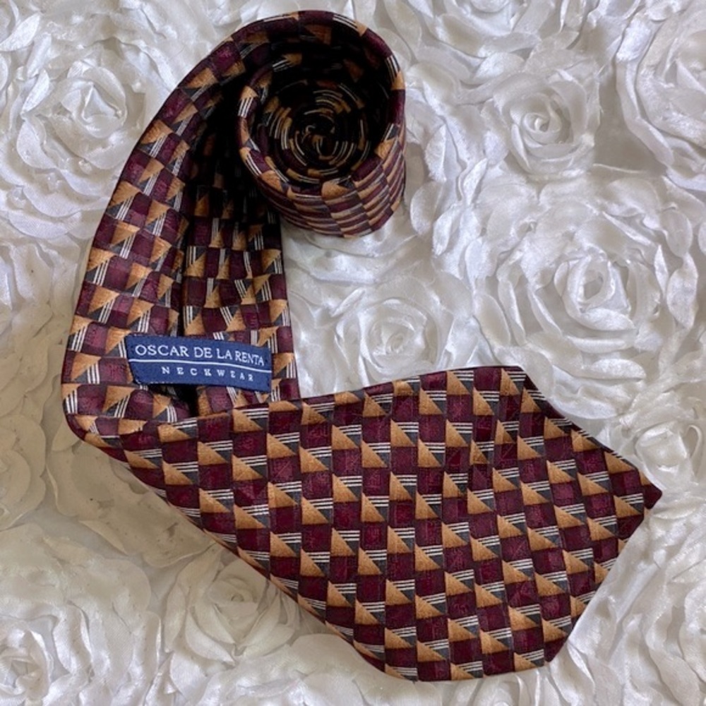 New Oscar De La Renta mens silk tie